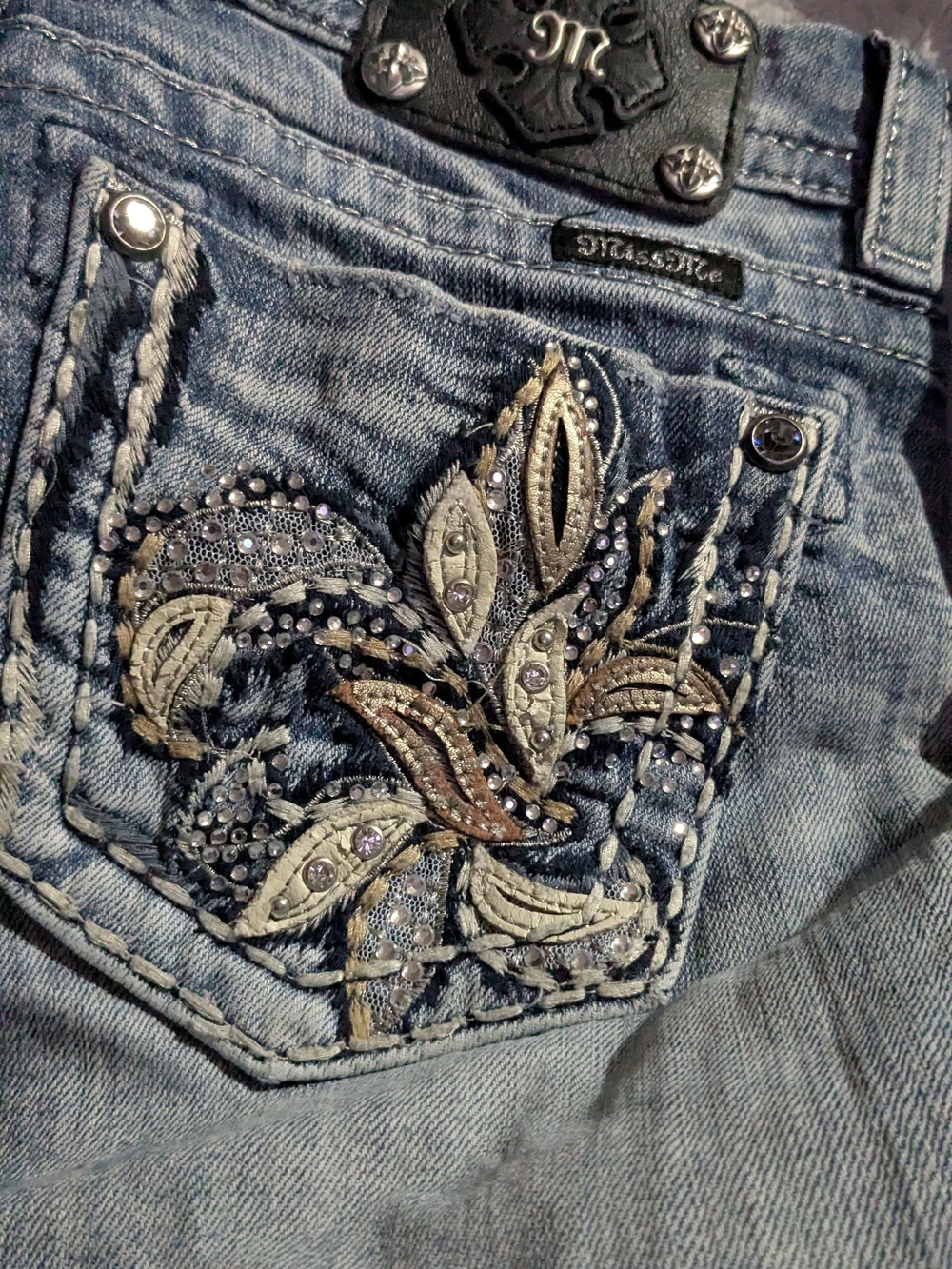 Miss Me Embellished Light Blue Women's Jeans Size 27